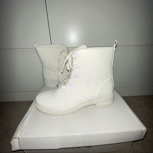 white combat boots